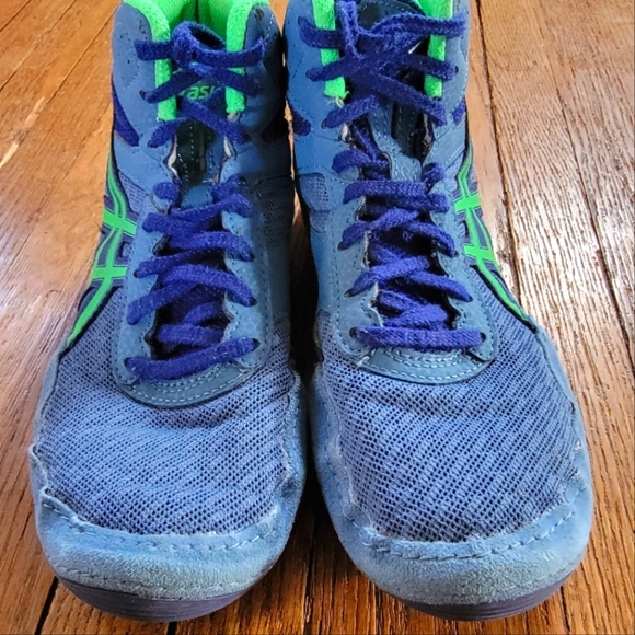 ASICS Kids Wrestling Shoes - Blue and Green - Picture 2 of 6